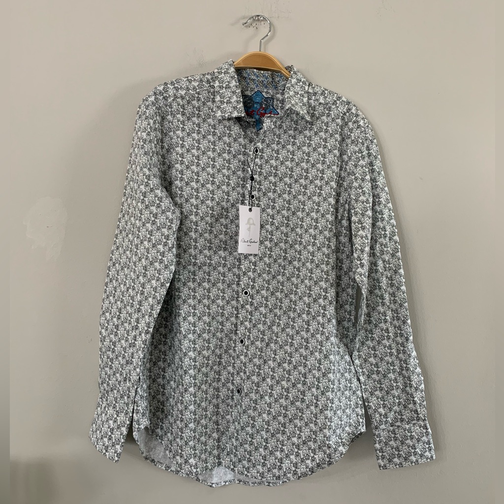 New Robert Graham Long Sleeve Button Down Shirt Skull Print Size: S
